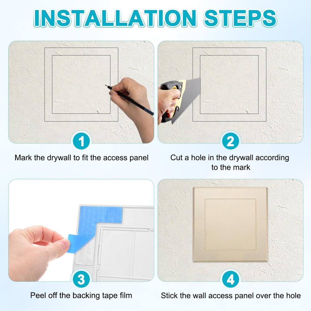 1-Pack Access Panel for Drywall, 5x5" Plastic Removable [Gold Tone, Square]