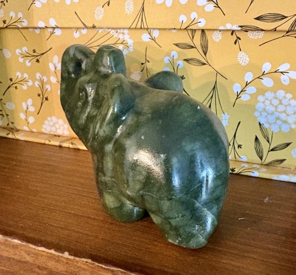 Hand carved jade elephant figurine