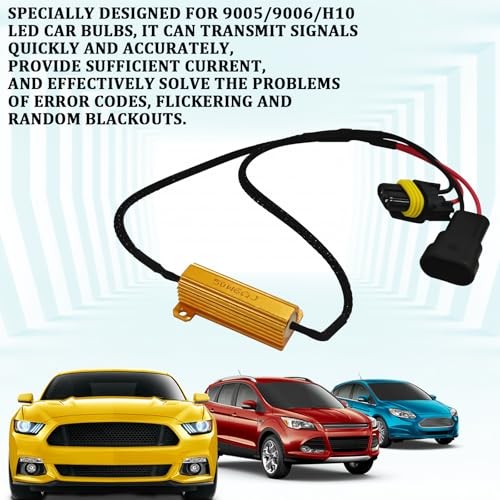 9005 9006 LED Headlight Load Resistor Kit, LED Light Canbus Decoder Anti 2PCS