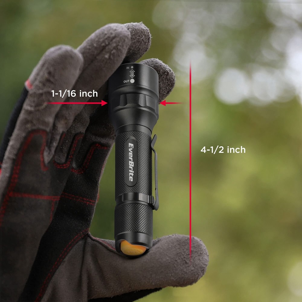EverBrite 2PC 150Lumen Mini LED Flashlight Zoomable Adjustable Focus 3Light Mode