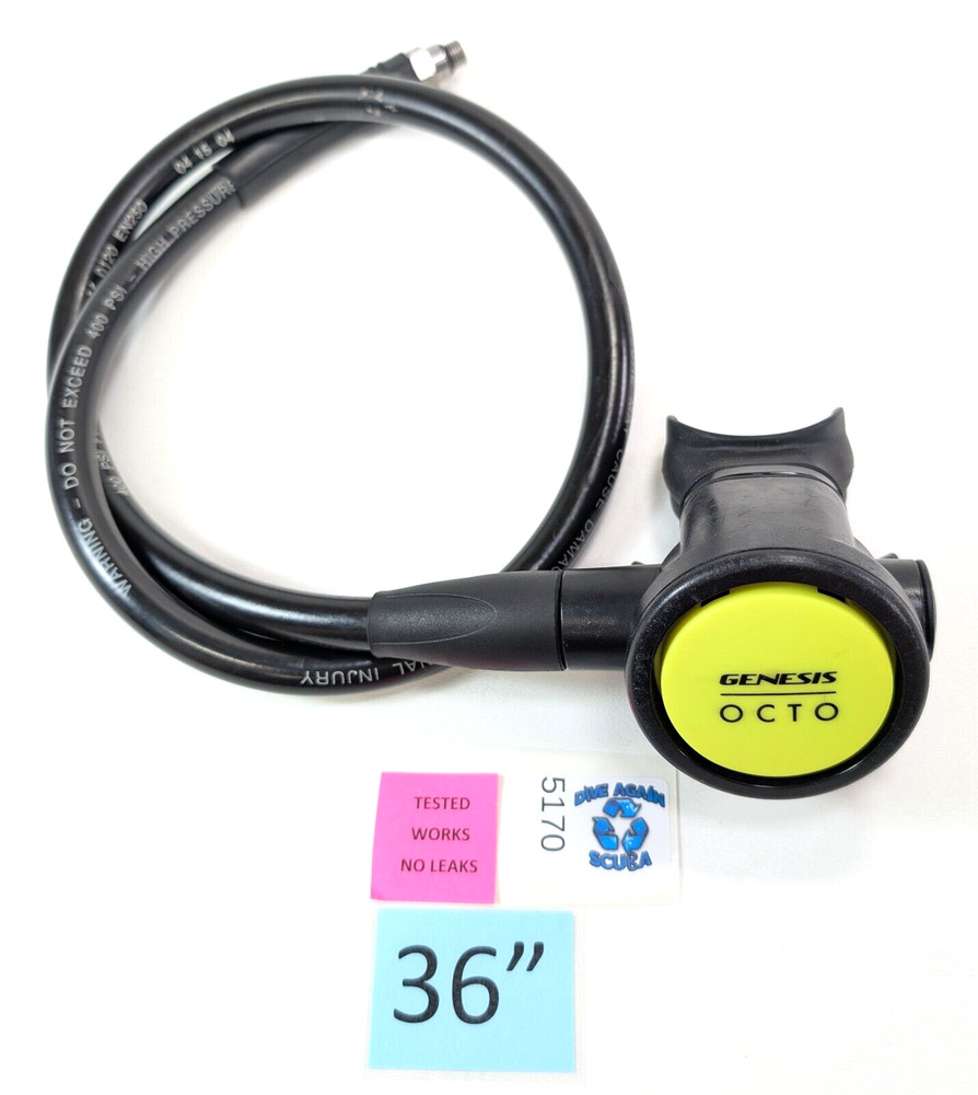 Genesis Octo Octopus 2nd Second Stage Regulator Scuba Dive Diving Yellow   #5170