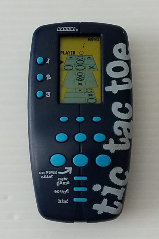 Tic Tac Toe Handheld Electronic Game by Radica (1998) - Blue  WORKS