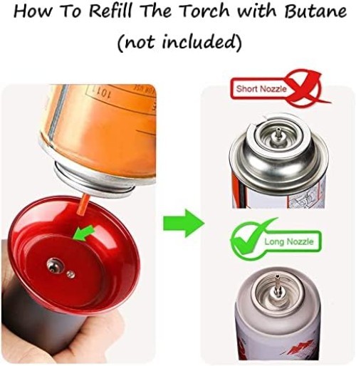 Refillable Kitchen Blow Torch with Adjustable Flame - Perfect for Baking & BBQ