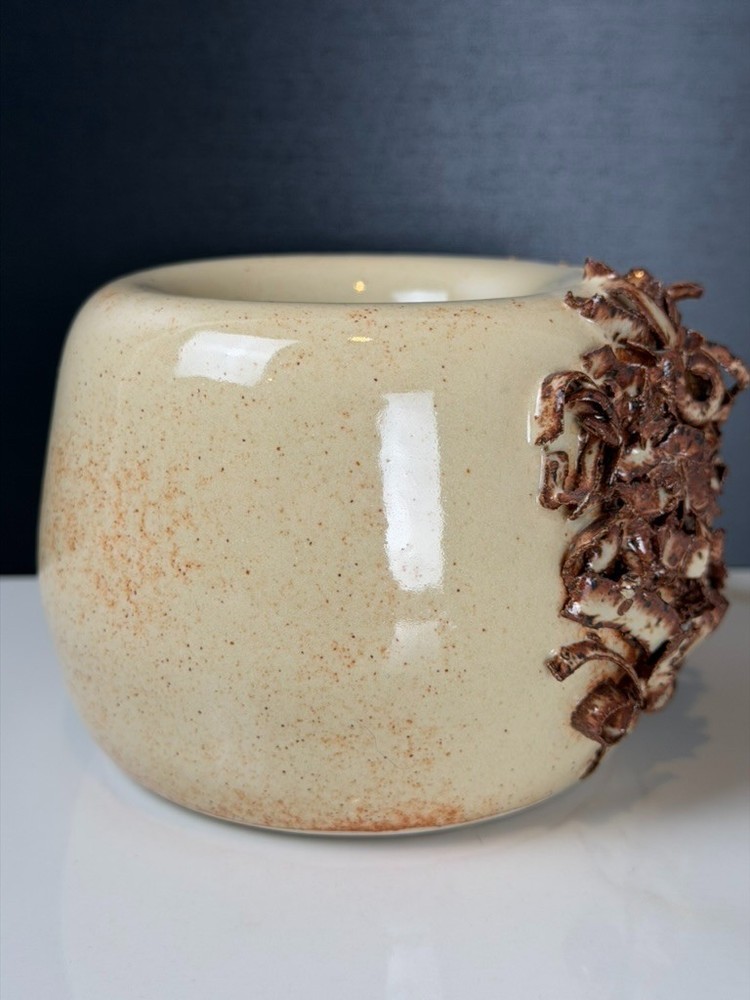 Brutalist Studio Pottery "Lava" Shredded Clay Bowl