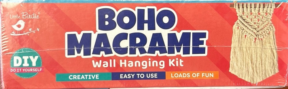 New Boho Macrame Wall Hanging Kit DIY Finished Size 5.7" x 9.4"