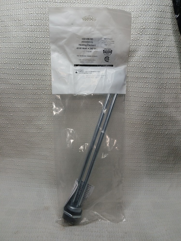 Water Heater Element 100108283 with Gasket 240 VAC 4.5 kW 11" Copper