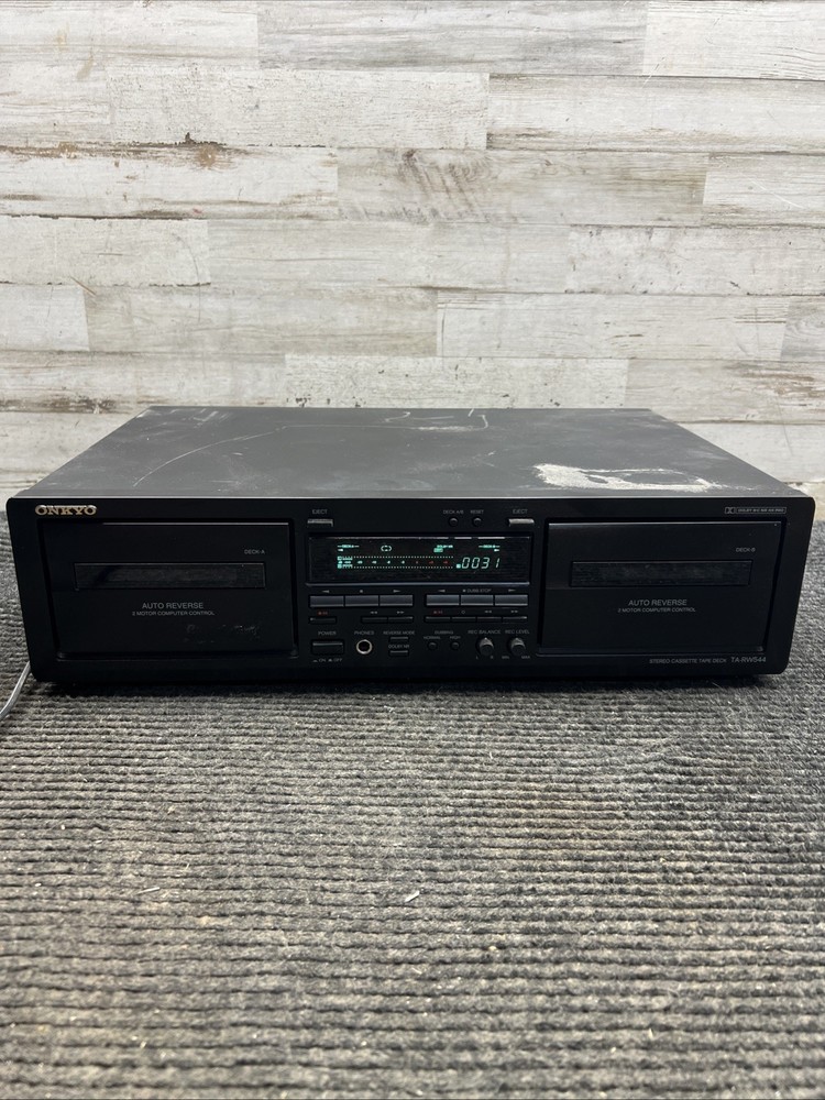 Used ONKYO TA-RW544 Auto Reverse Double Cassette Deck - Powers On
