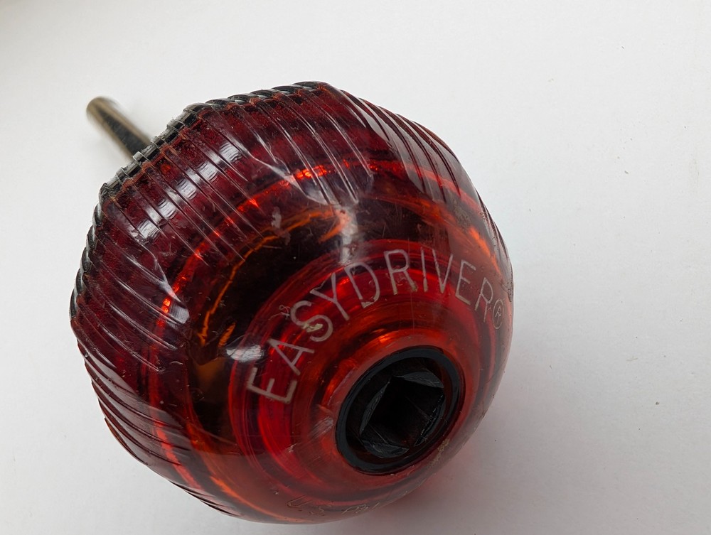 Vtg EasyDriver Creative Tools Ratcheting Screwdriver Handle Bennington VT Red