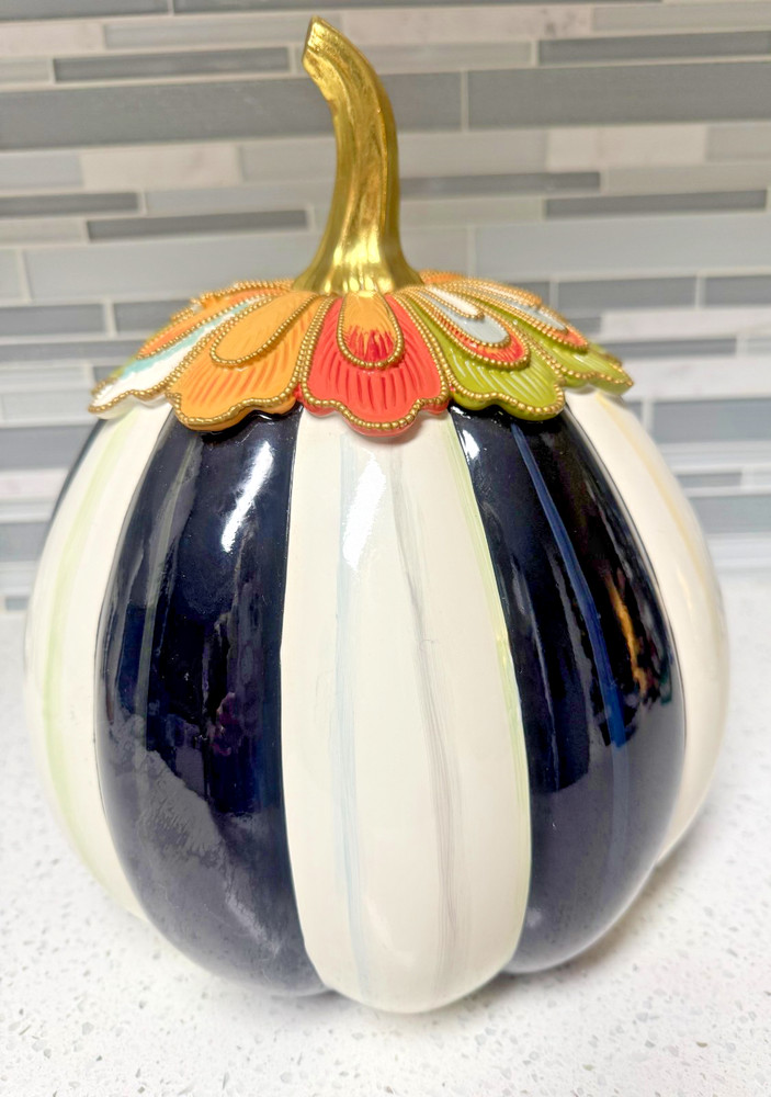 MacKenzie Childs Aurora Stripe Pumpkin – Large