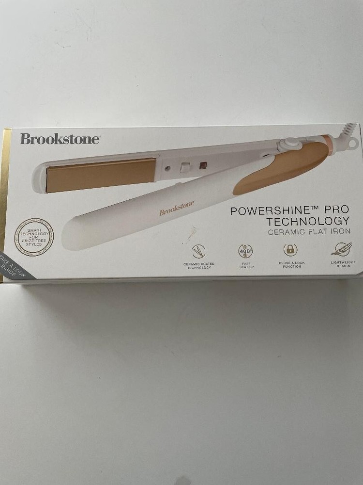 Brookstone Powershine Pro Technology ceramic flat iron new