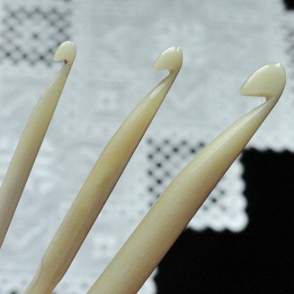 Set of 3 Grab & Hook Tools - Carved Bone