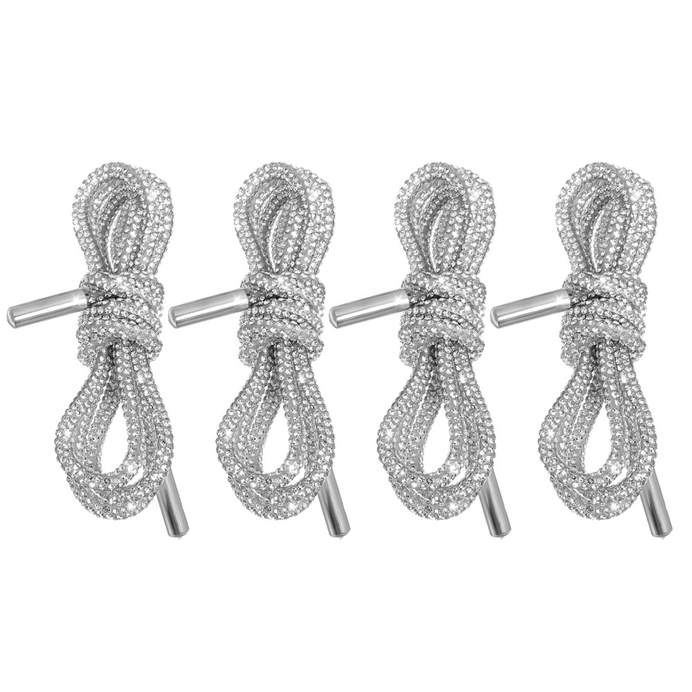 4 Pcs Elegant Rhinestone Shoe Accessories Drawstring for Pants Replacement