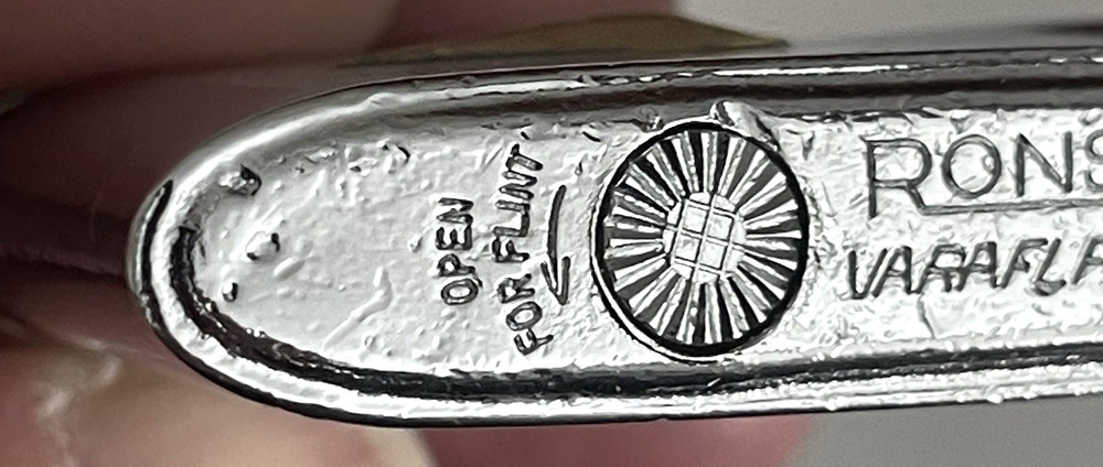VARAFLAME ADONIS by RONSON Cigarette Lighter CHROME Model '60s BROWN CASE