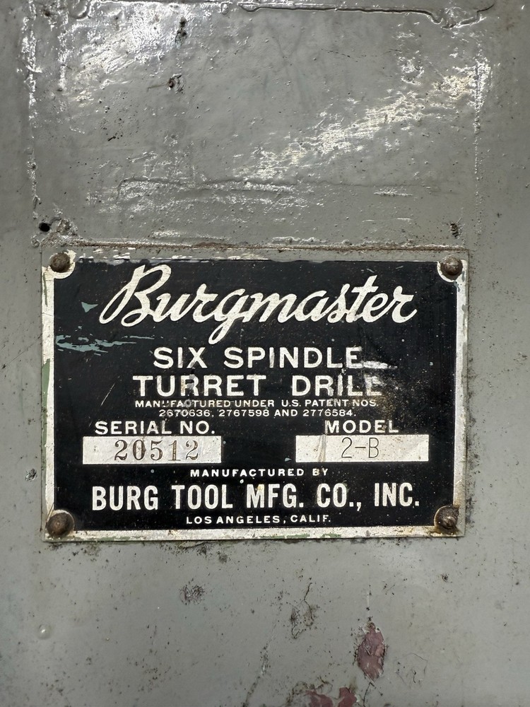 Burgmaster 2-B 6 Spindle Drill Turret Press
