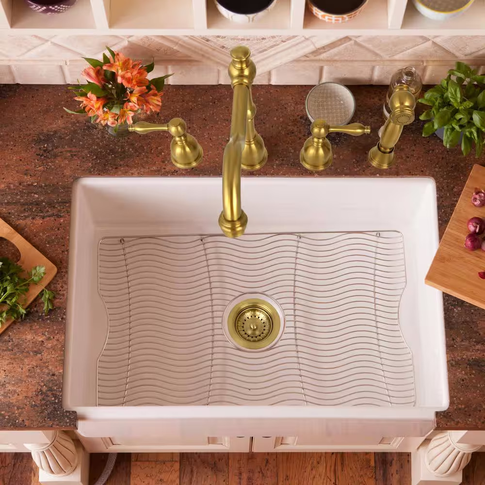Brushed Gold Stopper Kitchen Sink Drain