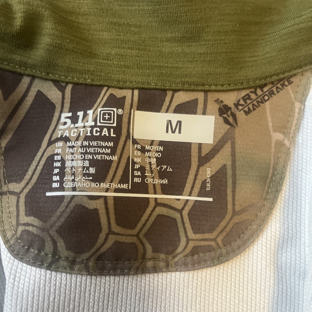 5.11 Tactical Kryptek Mandrake Camo Combat Shirt Pullover Mens Medium Half Zip