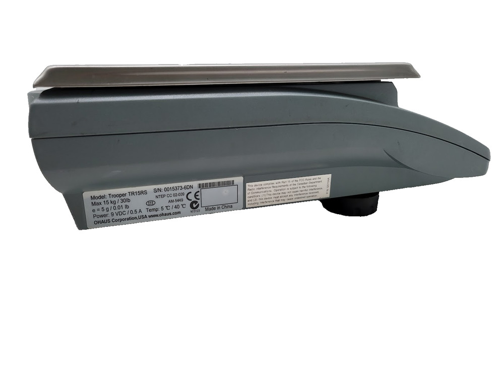 OHAUS Trooper TR15RS Industrial Bench Scale Max 15kg/30lp