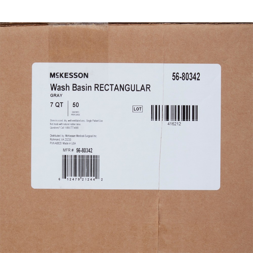McKesson Wash Basin 8 Quart Polypropylene Graphite 50 per Case 56-80342