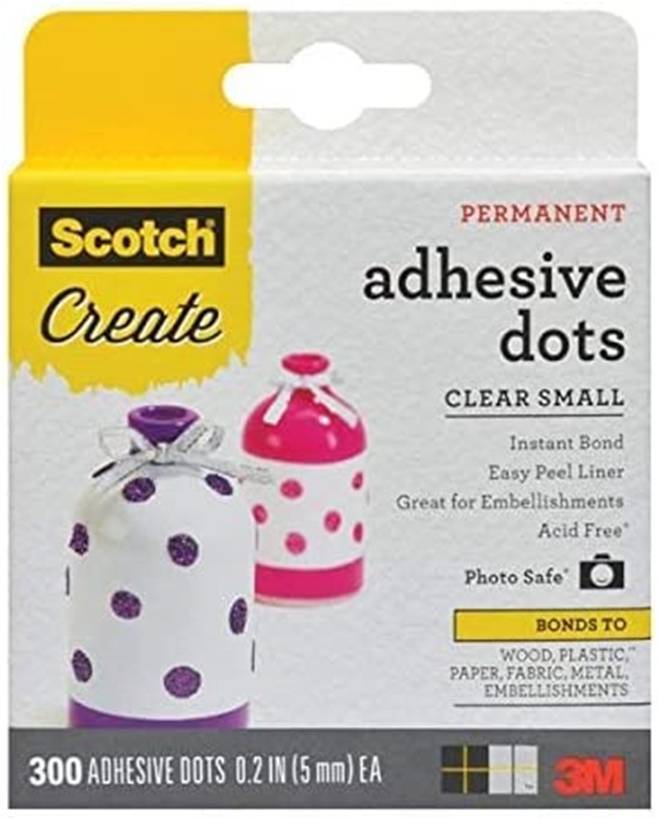 Scotch Permanent Adhesive Dots, Photo-Safe, 300 Dots/Pack, 4-Pack