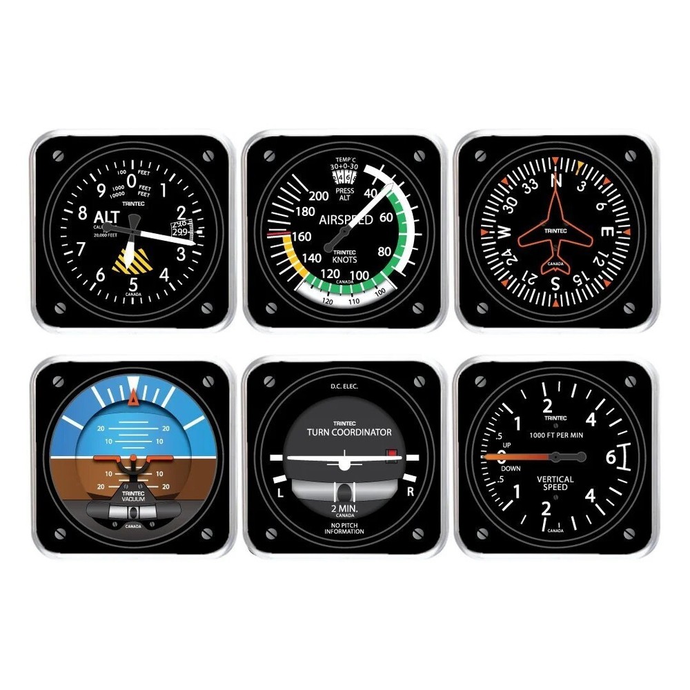 6-Piece Square Acrylic Cockpit Coaster Set