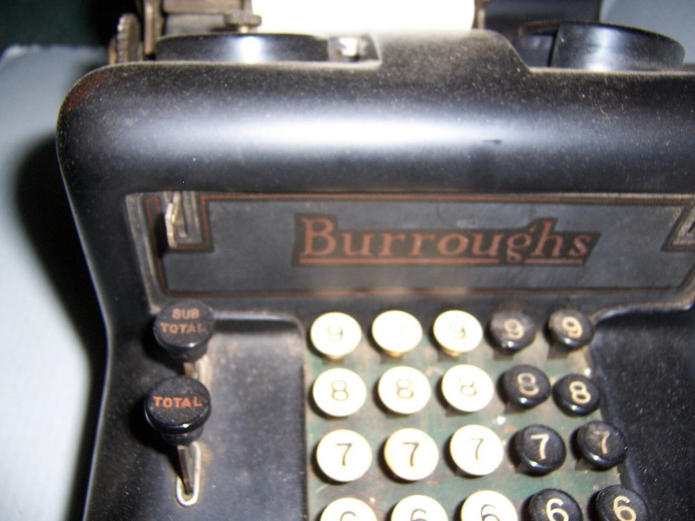 Antique Burroughs Hand Crank Adding Machine 3-860058