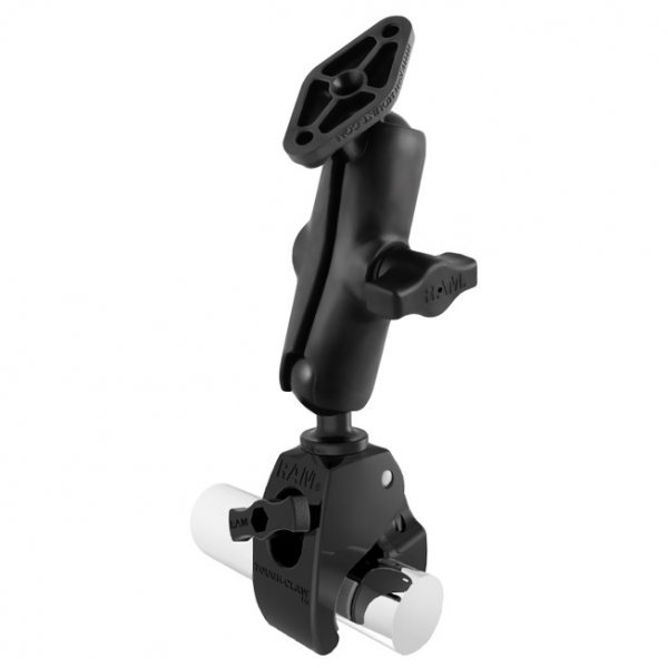 RAM Mount Medium Tough-Claw w Double Socket Arm and Diamond Base Adapter
