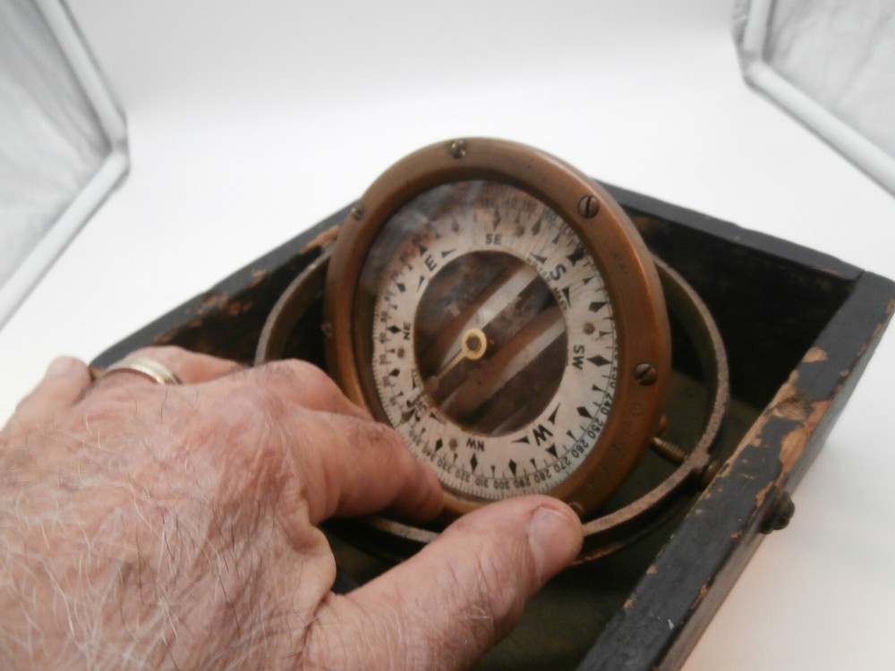 ANTIQUE STAR PATHFINDER COMPASS-BINNACLE "STAR COMPASS CO."