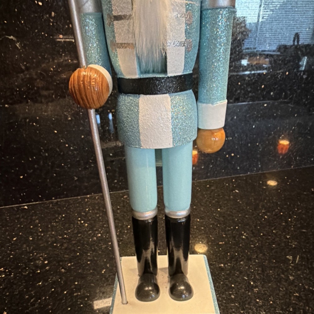 Threshold Christmas Nutcracker Light Blue Black White Silver Wood 2015
