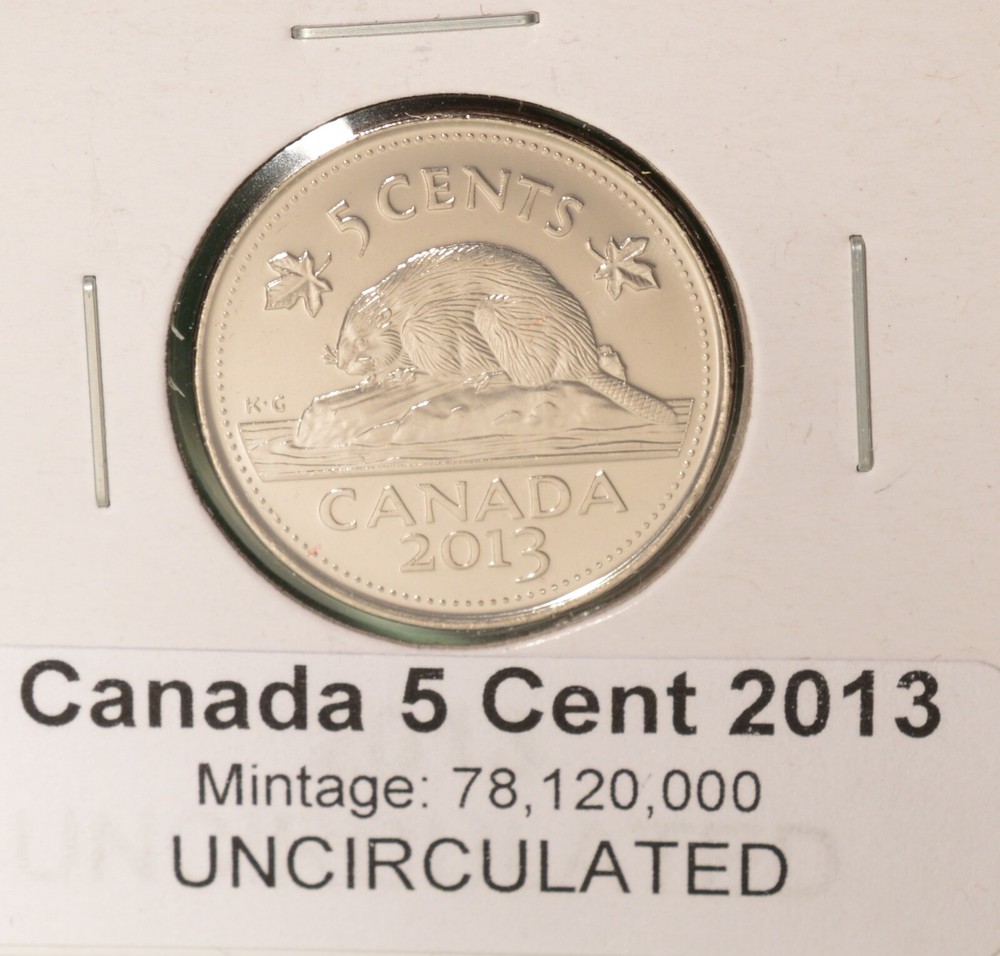 2013 Canada 5 Cent - UNCIRCULATED from Mint Roll 🇨🇦