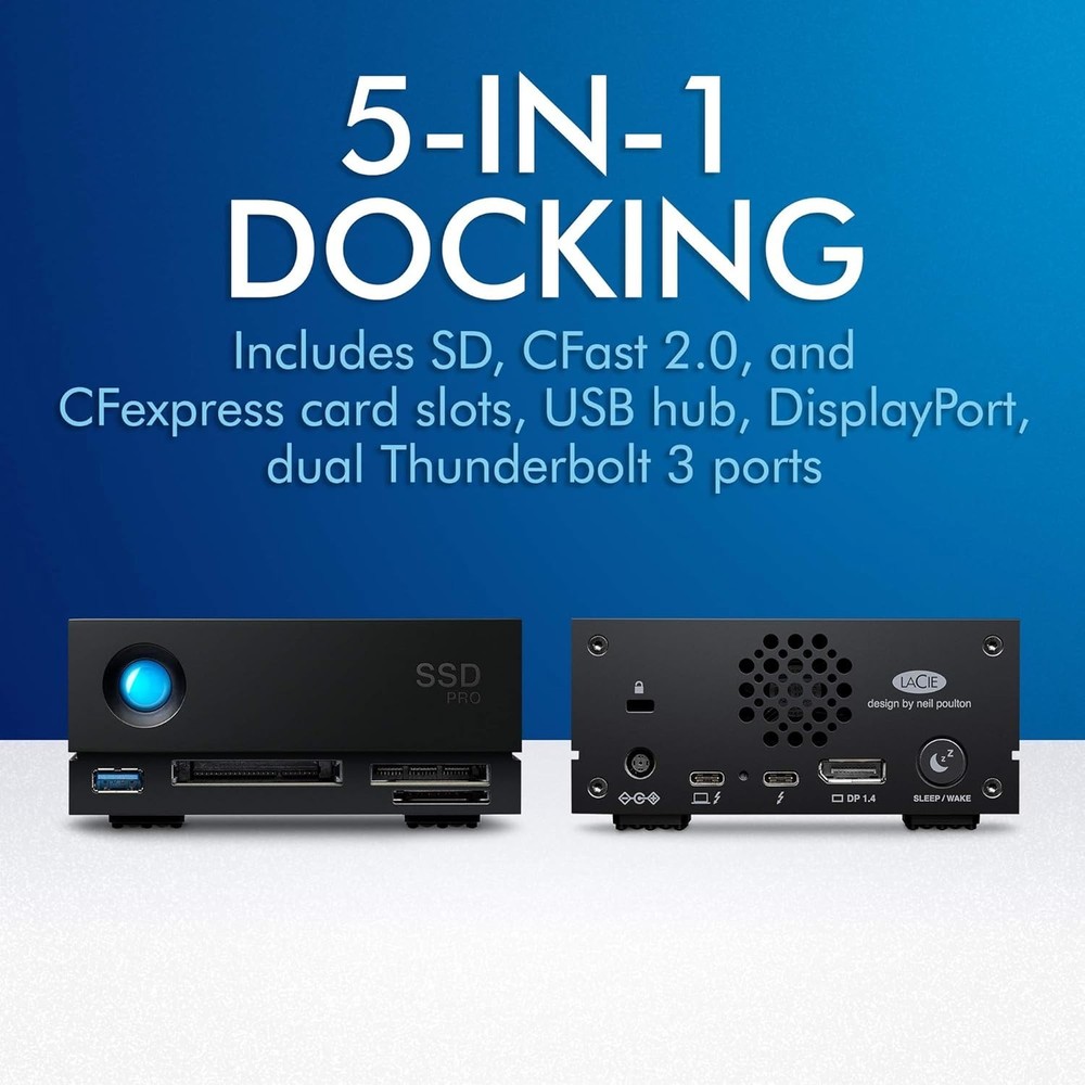 LaCie 1big Dock 2TB External Solid State Drive Desktop SSD – TB3 (STHW2000800)