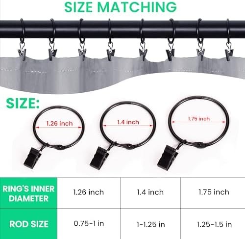 Openable Metal Curtain Rings Set
