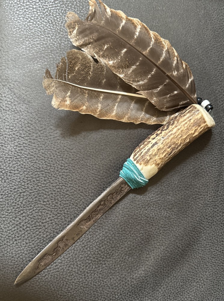 Native Crafted Antler Knife  Collector Piece