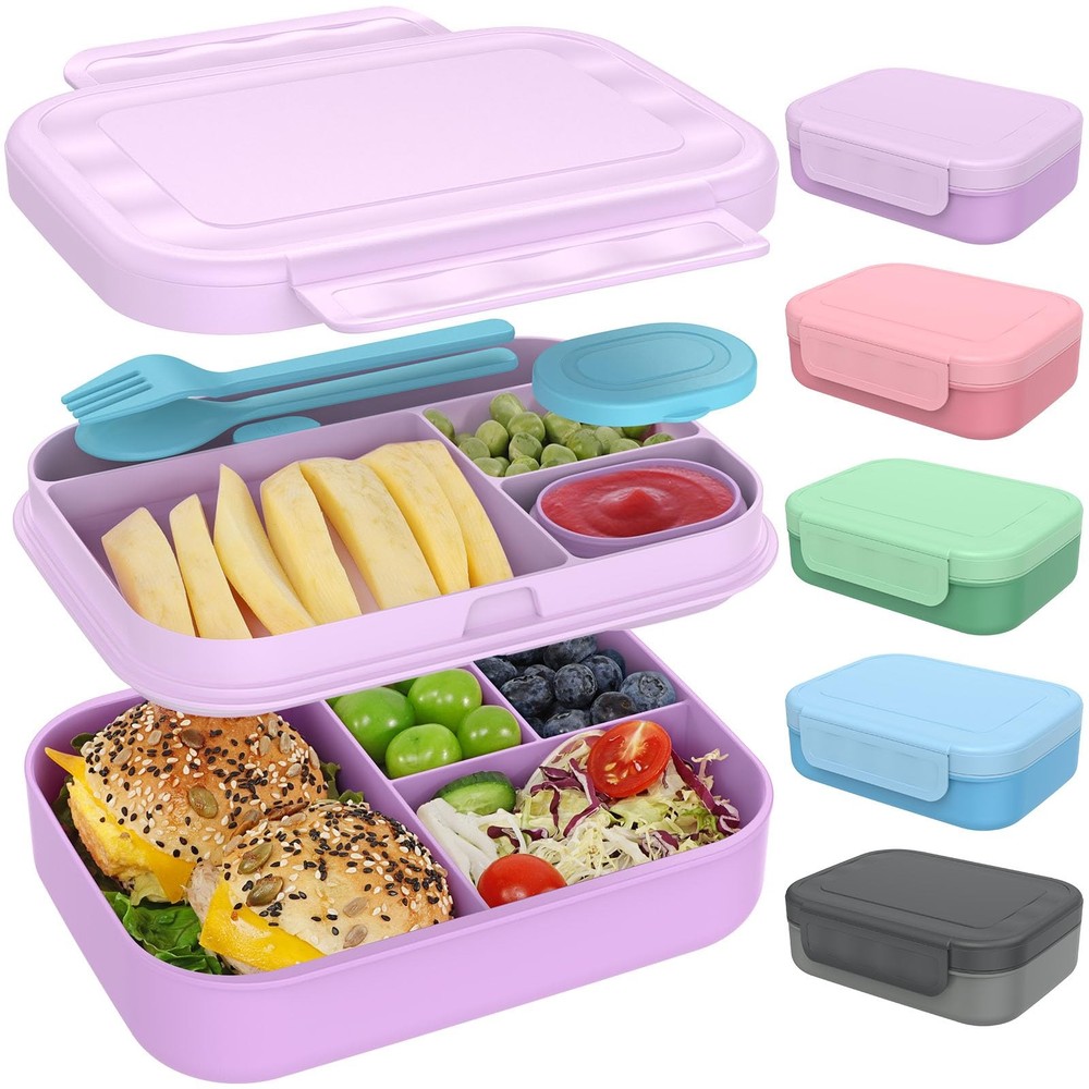 Caperci Bento Box for Kids - Stackable Leakproof Multiple Compartments Lunch ...