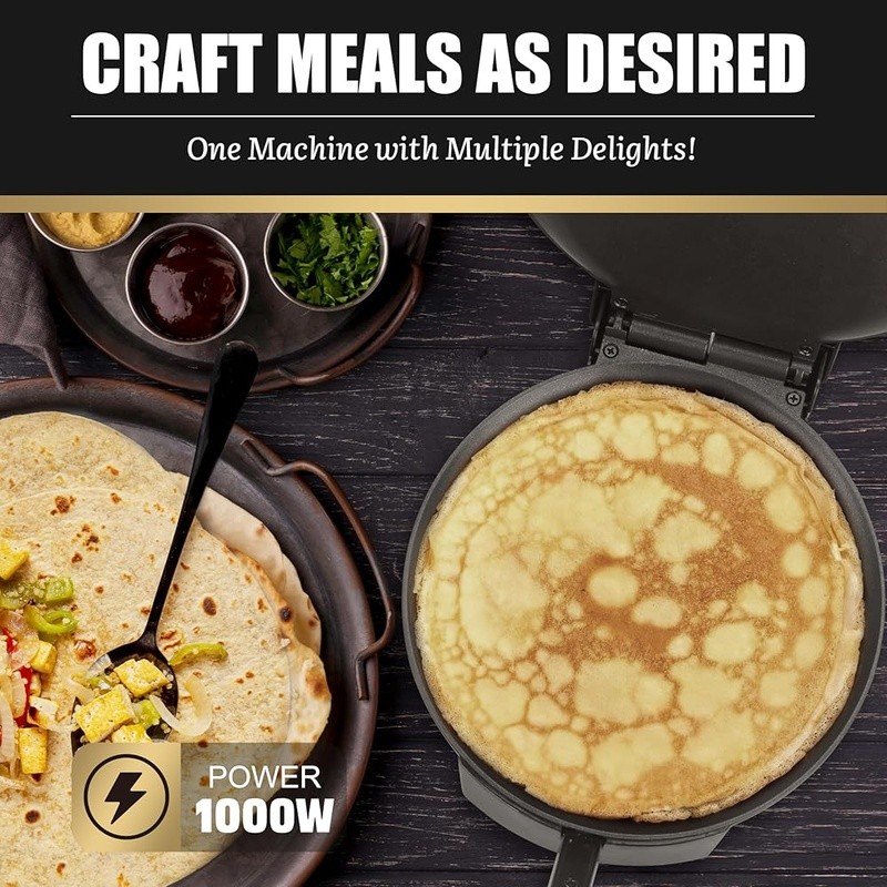 Electric Roti Maker Non Stick Temperature Control U Shaped Flatbread Cooker New