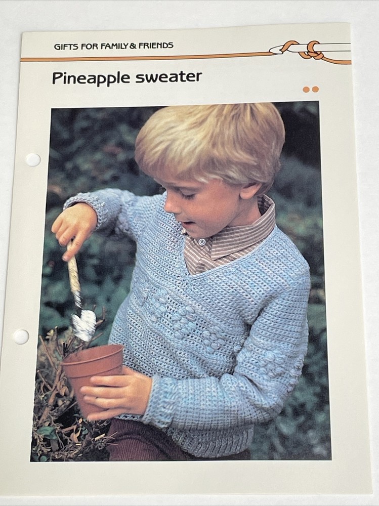 Marshall Cavendish Child's Pineapple Sweater  Crochet Pattern