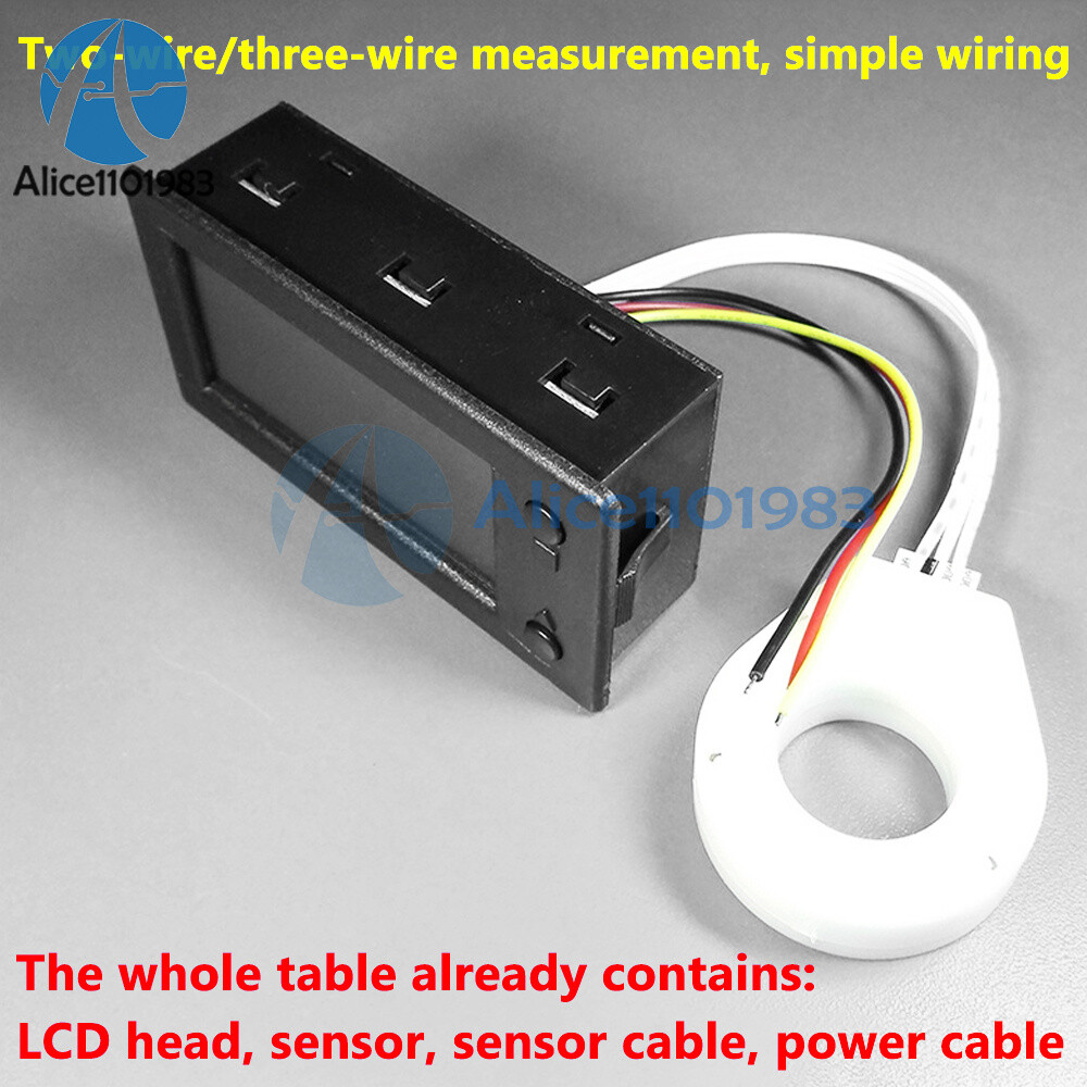 DC 0-300V 50A/100/200/400A LCD Hall Effect Coulometer Voltmeter Ammeter Sensor
