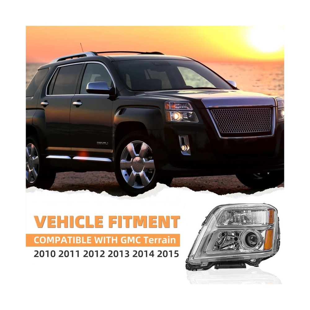Headlight Assembly Compatible with GMC Terrain 2010 2011 2012 2013 2014 2015,...