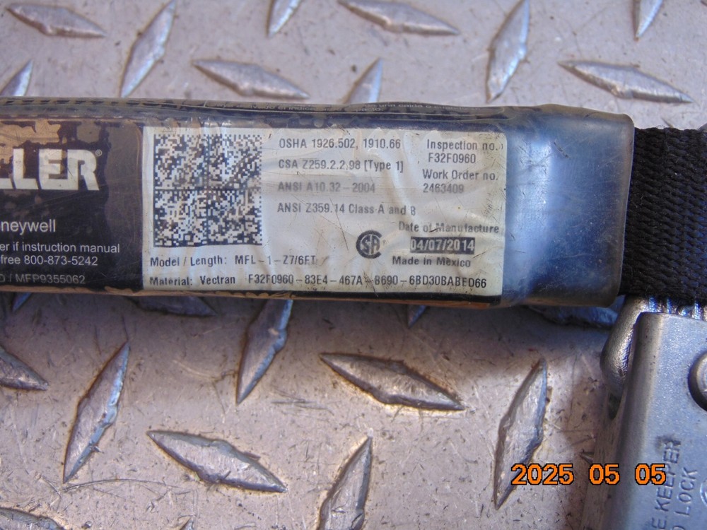 MILLER MFL-1-Z7 6FT PERSONAL FALL LIMITER