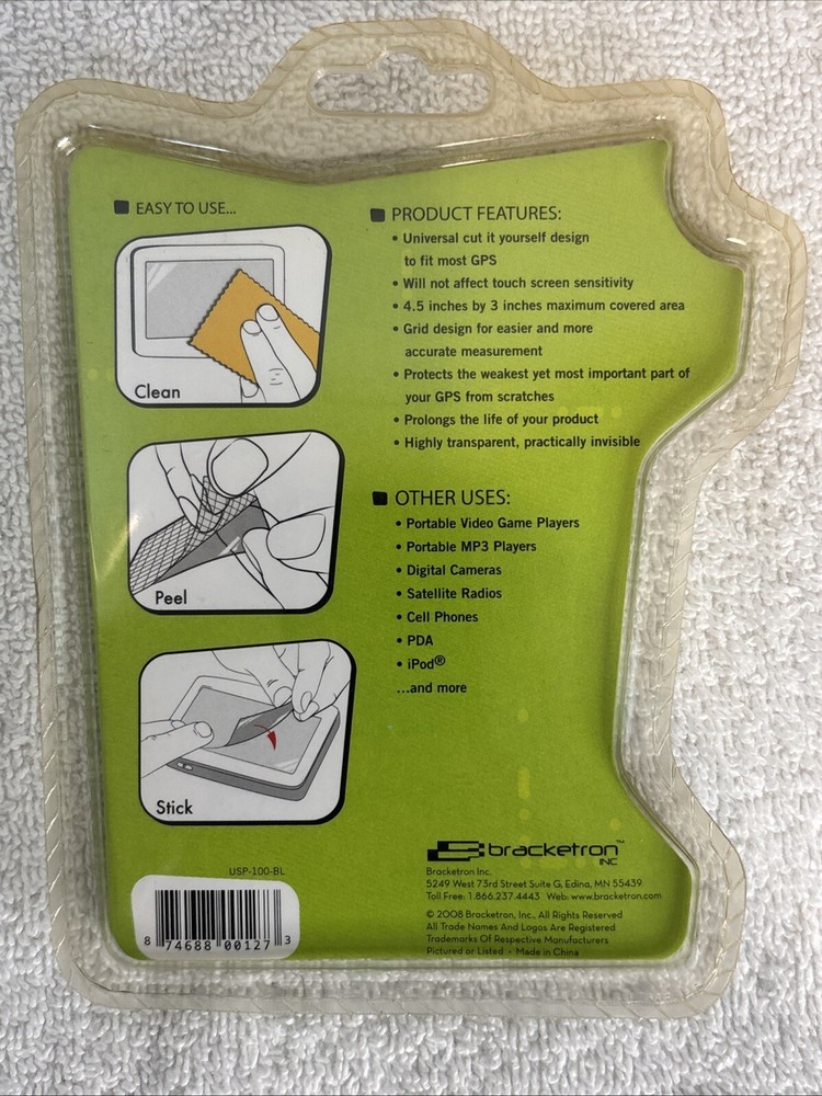 Bracketron Pro-Tect 3 Pack GPS Universal Mobile Electronics Screen Protector New