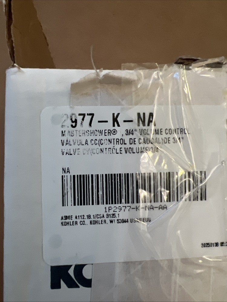 KOHLER Master Shower Volume Control