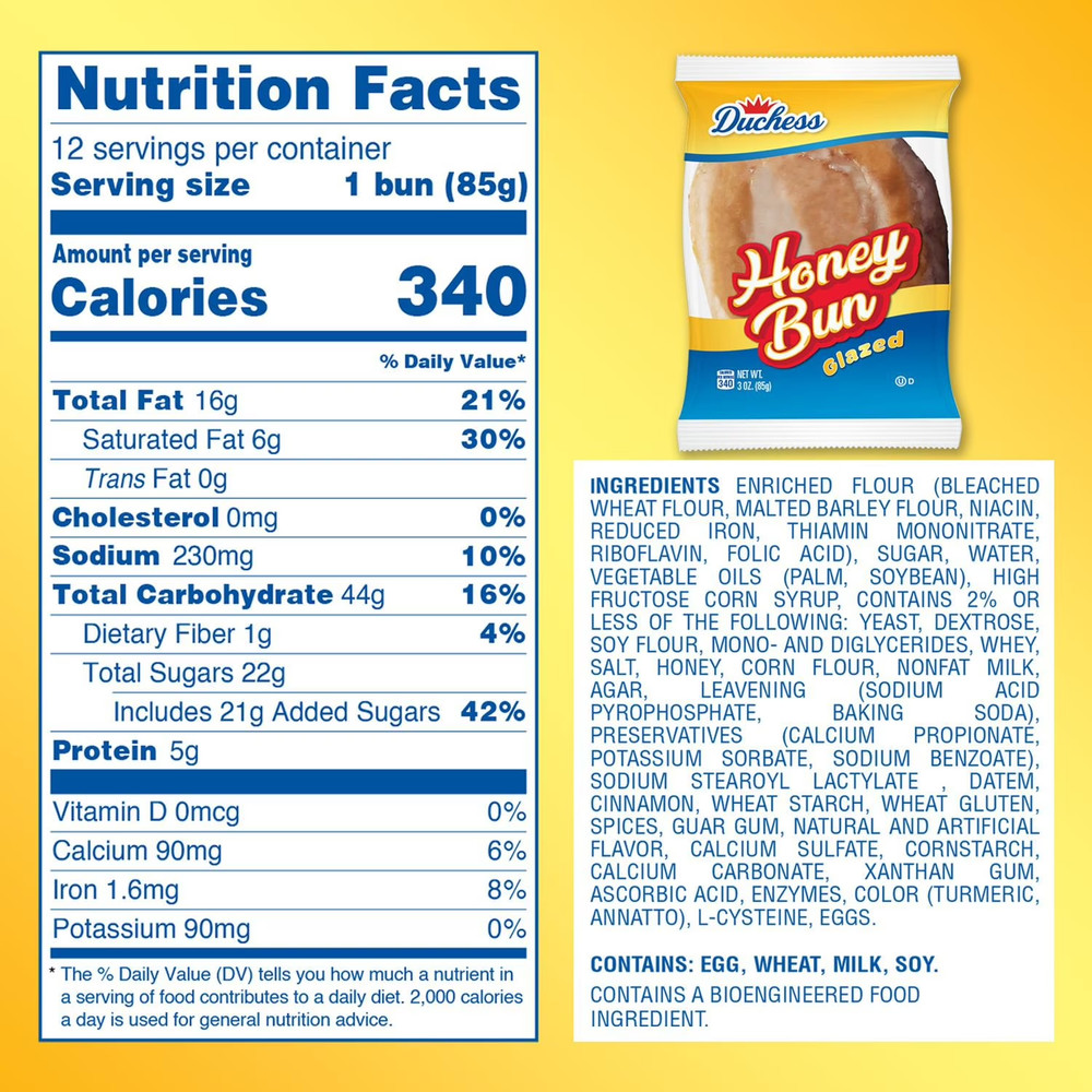 Duchess Honey Buns, 3 oz., 12 pk