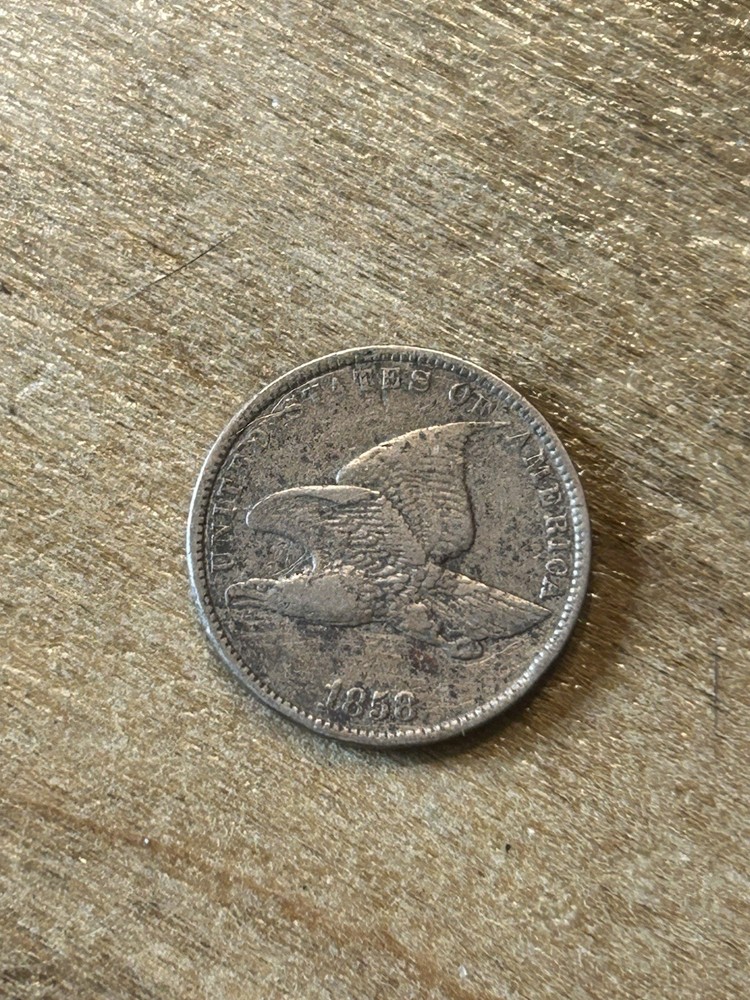 1858 Small Letters Flying Eagle Cent VF+
