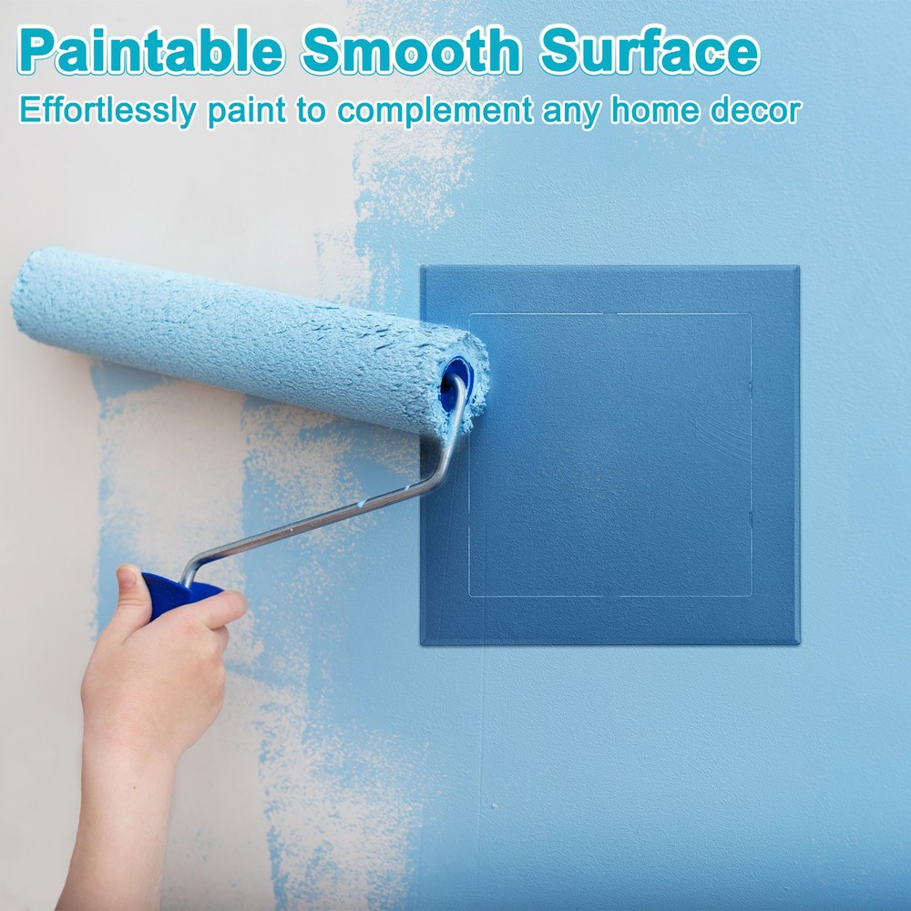 2-Pack Access Panel for Drywall, 6x6" Plastic Removable [Black, Square]