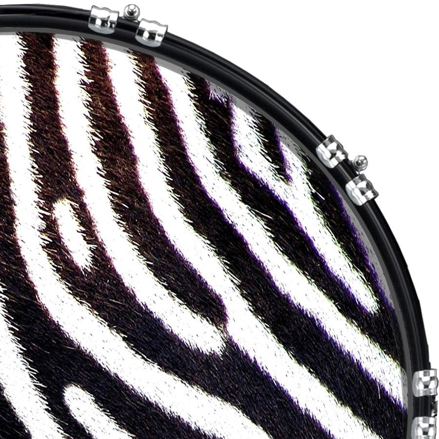 20" Custom Bass Kick Drum Front Head Graphic Graphical Zebra