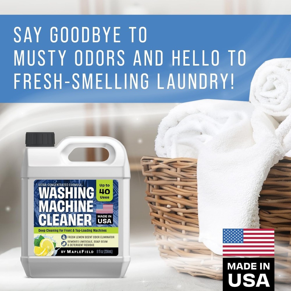 Maplefield Washing Machine & Laundry Cleaner + Deodorizer, 8oz, Refreshing...