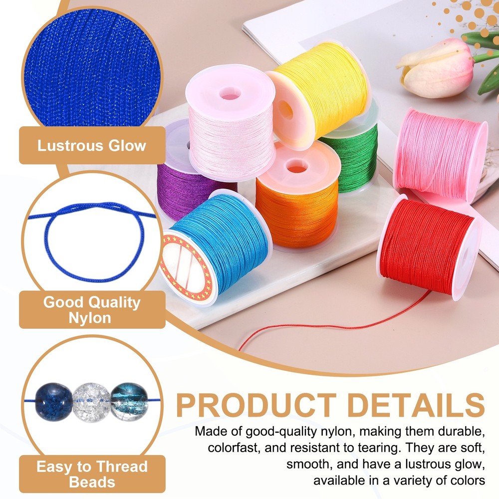 2 pcs 0.8mm String for Bracelets, 44 Yards Beading Thread(Dark Blue)