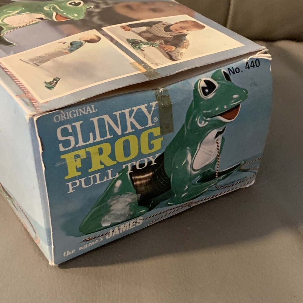 Vintage Original Slinky Frog Pull Toy #440
