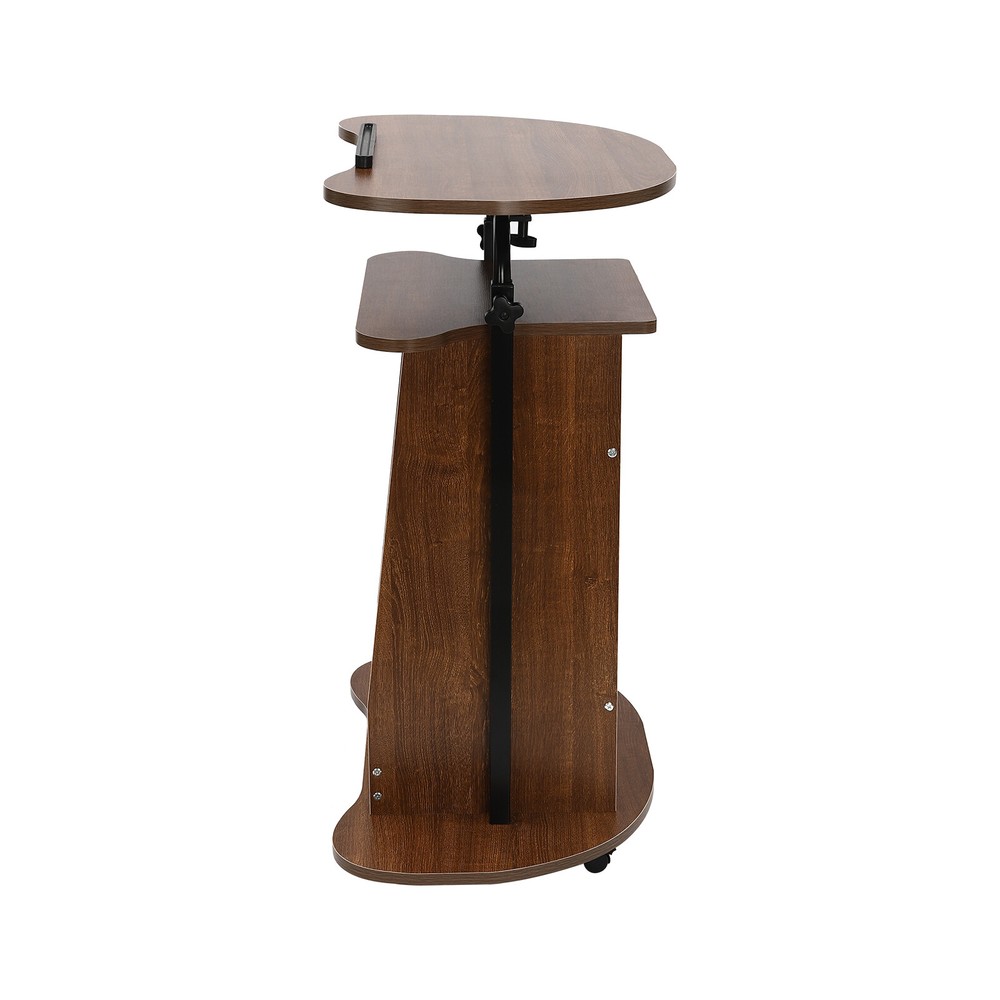 Height Adjustable Mobile Presentation Stand with Storage and Wheels