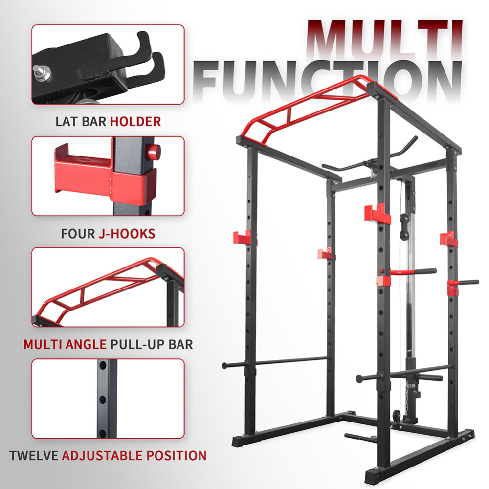 Multi-Functional Power Cage, Adjustable Pull-Up/Squat Rack 1000Lbs Capacity