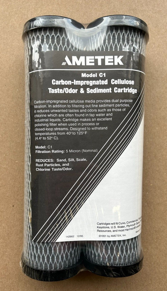 Ametek C1 Carbon-Impregnated Cellulose Taste/Odor & Sediment Cartridge 2PK
